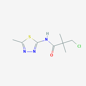 molecular formula C8H12ClN3OS B1406054 3-氯-2,2-二甲基-N-(5-甲基-1,3,4-噻二唑-2-基)丙酰胺 CAS No. 1211496-86-4
