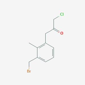 molecular formula C11H12BrClO B14060549 1-(3-(Bromomethyl)-2-methylphenyl)-3-chloropropan-2-one 