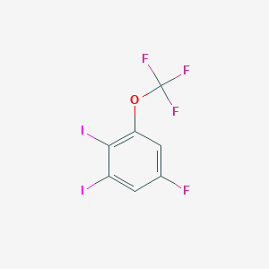 molecular formula C7H2F4I2O B14060585 1,2-Diiodo-5-fluoro-3-(trifluoromethoxy)benzene 