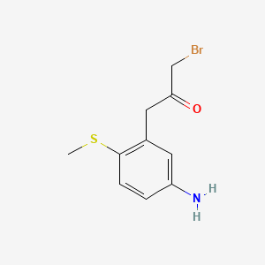 molecular formula C10H12BrNOS B14060594 1-(5-Amino-2-(methylthio)phenyl)-3-bromopropan-2-one 