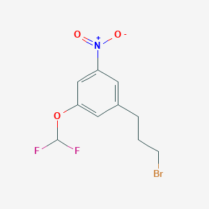 molecular formula C10H10BrF2NO3 B14060596 1-(3-Bromopropyl)-3-(difluoromethoxy)-5-nitrobenzene 