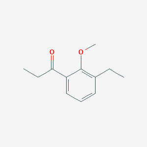 molecular formula C12H16O2 B14060630 1-(3-Ethyl-2-methoxyphenyl)propan-1-one 