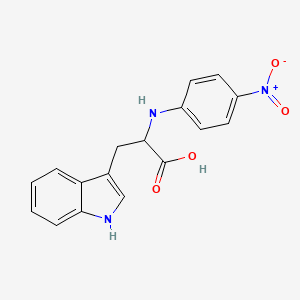 molecular formula C17H15N3O4 B14060638 3-(1H-indol-3-yl)-2-(4-nitroanilino)propanoic acid 