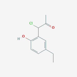 molecular formula C11H13ClO2 B14060660 1-Chloro-1-(5-ethyl-2-hydroxyphenyl)propan-2-one 