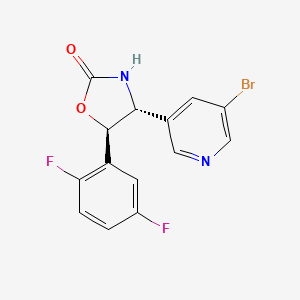 molecular formula C14H9BrF2N2O2 B14060712 (4R,5R)-4-(5-bromopyridin-3-yl)-5-(2,5-difluorophenyl)oxazolidin-2-one 