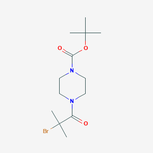 molecular formula C13H23BrN2O3 B1406074 4-(2-Bromo-2-methylpropionyl)-piperazine-1-carboxylic acid tert-butyl ester CAS No. 1329811-38-2