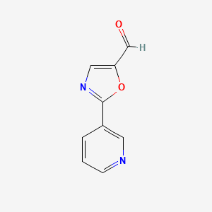molecular formula C9H6N2O2 B1406076 2-(吡啶-3-基)-1,3-恶唑-5-甲醛 CAS No. 1267182-01-3