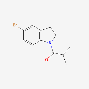 molecular formula C12H14BrNO B1406083 1-(5-bromo-2,3-dihydro-1H-indol-1-yl)-2-methylpropan-1-one CAS No. 1368405-90-6