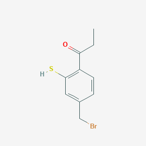 1-(4-(Bromomethyl)-2-mercaptophenyl)propan-1-one