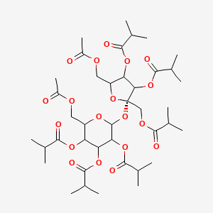 [(2S)-5-(acetyloxymethyl)-2-[6-(acetyloxymethyl)-3,4,5-tris(2-methylpropanoyloxy)oxan-2-yl]oxy-3,4-bis(2-methylpropanoyloxy)oxolan-2-yl]methyl 2-methylpropanoate