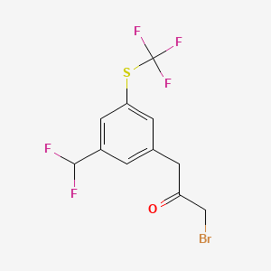 1-Bromo-3-(3-(difluoromethyl)-5-(trifluoromethylthio)phenyl)propan-2-one