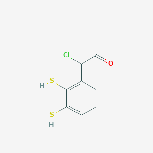 molecular formula C9H9ClOS2 B14061123 1-Chloro-1-(2,3-dimercaptophenyl)propan-2-one 