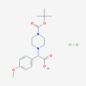 2-{4-[(Tert-butyl)oxycarbonyl]piperazinyl-2-(4-methoxyphenyl)acetic acid