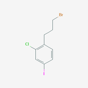 molecular formula C9H9BrClI B14061144 1-(3-Bromopropyl)-2-chloro-4-iodobenzene 