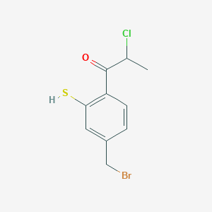 1-(4-(Bromomethyl)-2-mercaptophenyl)-2-chloropropan-1-one