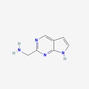molecular formula C7H8N4 B1406118 7H-吡咯并[2,3-d]嘧啶-2-甲胺 CAS No. 1368194-74-4