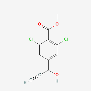 B14061368 Methyl 2,6-dichloro-4-(1-hydroxyprop-2-yn-1-yl)benzoate CAS No. 1098620-11-1