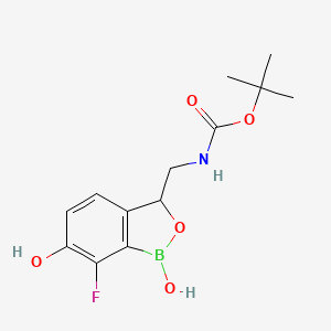 Tert-butyl ((7-fluoro-1,6-dihydroxy-1,3-dihydrobenzo[c][1,2]oxaborol-3-yl)methyl)carbamate