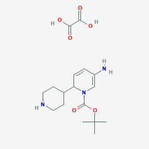 molecular formula C17H27N3O6 B14061575 tert-butyl 5-amino-2-piperidin-4-yl-2H-pyridine-1-carboxylate;oxalic acid 