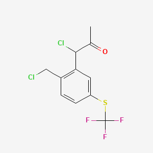 1-Chloro-1-(2-(chloromethyl)-5-(trifluoromethylthio)phenyl)propan-2-one