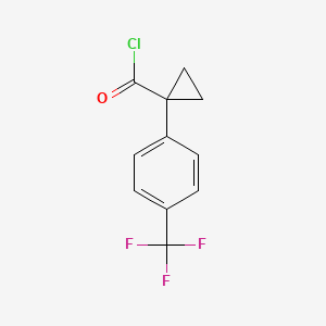 molecular formula C11H8ClF3O B1406160 1-[4-(Trifluoromethyl)phenyl]cyclopropanecarbonyl chloride CAS No. 960071-10-7