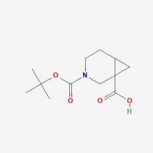 molecular formula C12H19NO4 B1406166 3-(Tert-butoxycarbonyl)-3-azabicyclo[4.1.0]heptane-1-carboxylic acid CAS No. 1239421-67-0