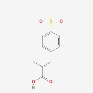 molecular formula C11H14O4S B1406169 3-(4-甲磺酰基苯基)-2-甲基丙酸 CAS No. 1505635-18-6