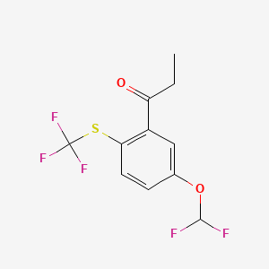 1-(5-(Difluoromethoxy)-2-(trifluoromethylthio)phenyl)propan-1-one