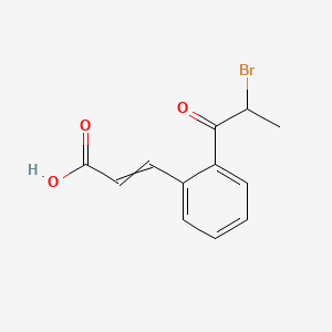 molecular formula C12H11BrO3 B14061898 (E)-3-(2-(2-Bromopropanoyl)phenyl)acrylic acid 