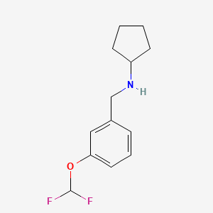 molecular formula C13H17F2NO B1406197 环戊基-(3-二氟甲氧基-苄基)-胺 CAS No. 1263216-02-9