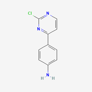 molecular formula C10H8ClN3 B1406199 4-(2-氯嘧啶-4-基)苯胺 CAS No. 1292318-07-0