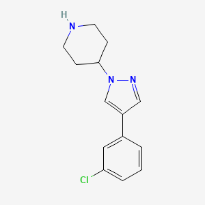molecular formula C14H16ClN3 B1406202 4-[4-(3-Chlorophenyl)-pyrazol-1-yl]-piperidine CAS No. 1780326-95-5