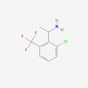 molecular formula C9H9ClF3N B1406205 1-[2-Chloro-6-(trifluoromethyl)phenyl]ethan-1-amine CAS No. 1509884-10-9