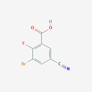 molecular formula C8H3BrFNO2 B1406210 3-Bromo-5-cyano-2-fluorobenzoic acid CAS No. 1520661-92-0
