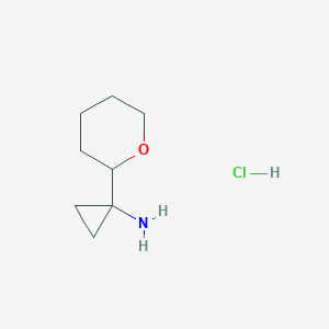 molecular formula C8H16ClNO B1406213 1-(四氢-2h-吡喃-2-基)环丙胺盐酸盐 CAS No. 1781037-86-2