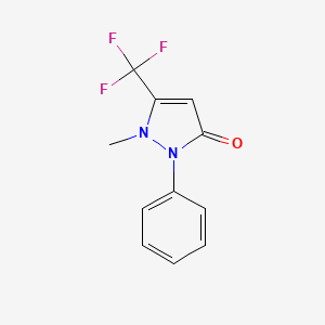 molecular formula C11H9F3N2O B14062139 1-Methyl-2-phenyl-5-(trifluoromethyl)-1H-pyrazol-3(2H)-one 