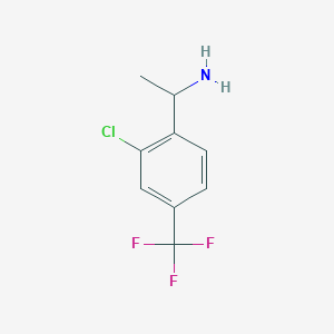 molecular formula C9H9ClF3N B1406219 1-[2-Chloro-4-(trifluoromethyl)phenyl]ethan-1-amine CAS No. 1337041-66-3