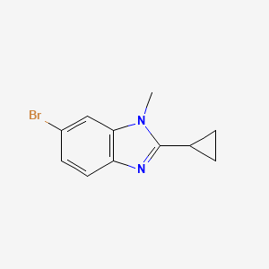 molecular formula C11H11BrN2 B1406226 6-Bromo-2-cyclopropyl-1-methyl-1H-benzoimidazole CAS No. 1447910-80-6