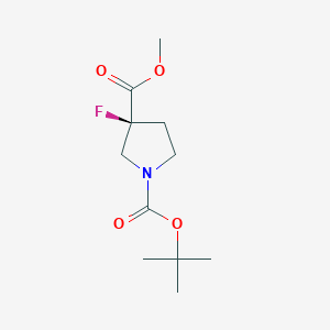 molecular formula C11H18FNO4 B1406239 甲基 (S)-1-Boc-3-氟吡咯烷-3-羧酸酯 CAS No. 1438852-71-1