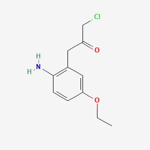 molecular formula C11H14ClNO2 B14062394 1-(2-Amino-5-ethoxyphenyl)-3-chloropropan-2-one 