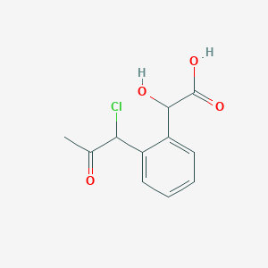 molecular formula C11H11ClO4 B14062409 1-(2-(Carboxy(hydroxy)methyl)phenyl)-1-chloropropan-2-one 