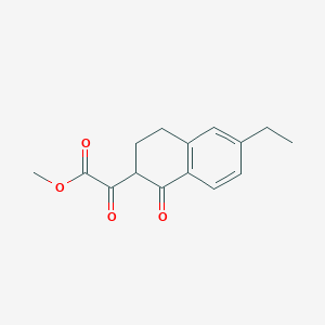 molecular formula C15H16O4 B14062448 Methyl 2-(6-ethyl-1-oxo-1,2,3,4-tetrahydronaphthalen-2-yl)-2-oxoacetate 