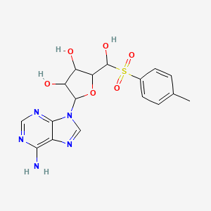 molecular formula C17H19N5O6S B14062588 2-(6-Aminopurin-9-yl)-5-[hydroxy-(4-methylphenyl)sulfonylmethyl]oxolane-3,4-diol 