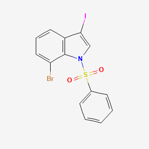 molecular formula C14H9BrINO2S B1406259 7-Bromo-3-iodo-1-(phenylsulfonyl)-1H-indole CAS No. 1774896-49-9