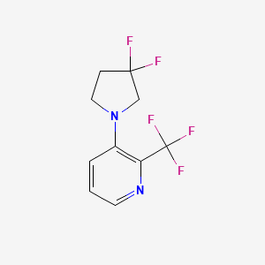 molecular formula C10H9F5N2 B1406262 3-(3,3-Difluoropyrrolidin-1-yl)-2-(trifluoromethyl)pyridine CAS No. 1713162-84-5