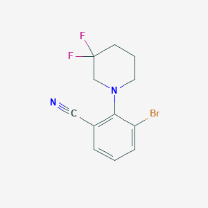molecular formula C12H11BrF2N2 B1406264 3-Bromo-2-(3,3-difluoropiperidin-1-yl)benzonitrile CAS No. 1774896-17-1