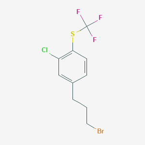 molecular formula C10H9BrClF3S B14062657 1-(3-Bromopropyl)-3-chloro-4-(trifluoromethylthio)benzene 