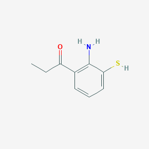 molecular formula C9H11NOS B14062685 1-(2-Amino-3-mercaptophenyl)propan-1-one 