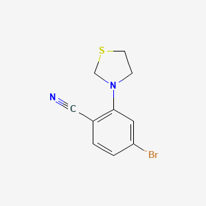 molecular formula C10H9BrN2S B1406270 4-Bromo-2-(thiazolidin-3-yl)benzonitrile CAS No. 1707365-80-7