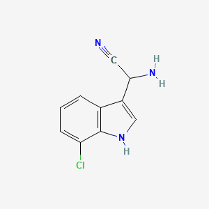 molecular formula C10H8ClN3 B14062769 2-Amino-2-(7-chloro-1H-indol-3-yl)acetonitrile 